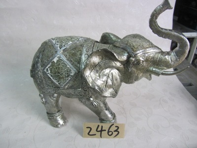 【樹脂陶瓷工藝品動(dòng)物(銀白色長角大象)】價(jià)格,廠家,圖片,塑料、樹脂工藝品,德化縣印藝印刷有限責(zé)任公司-